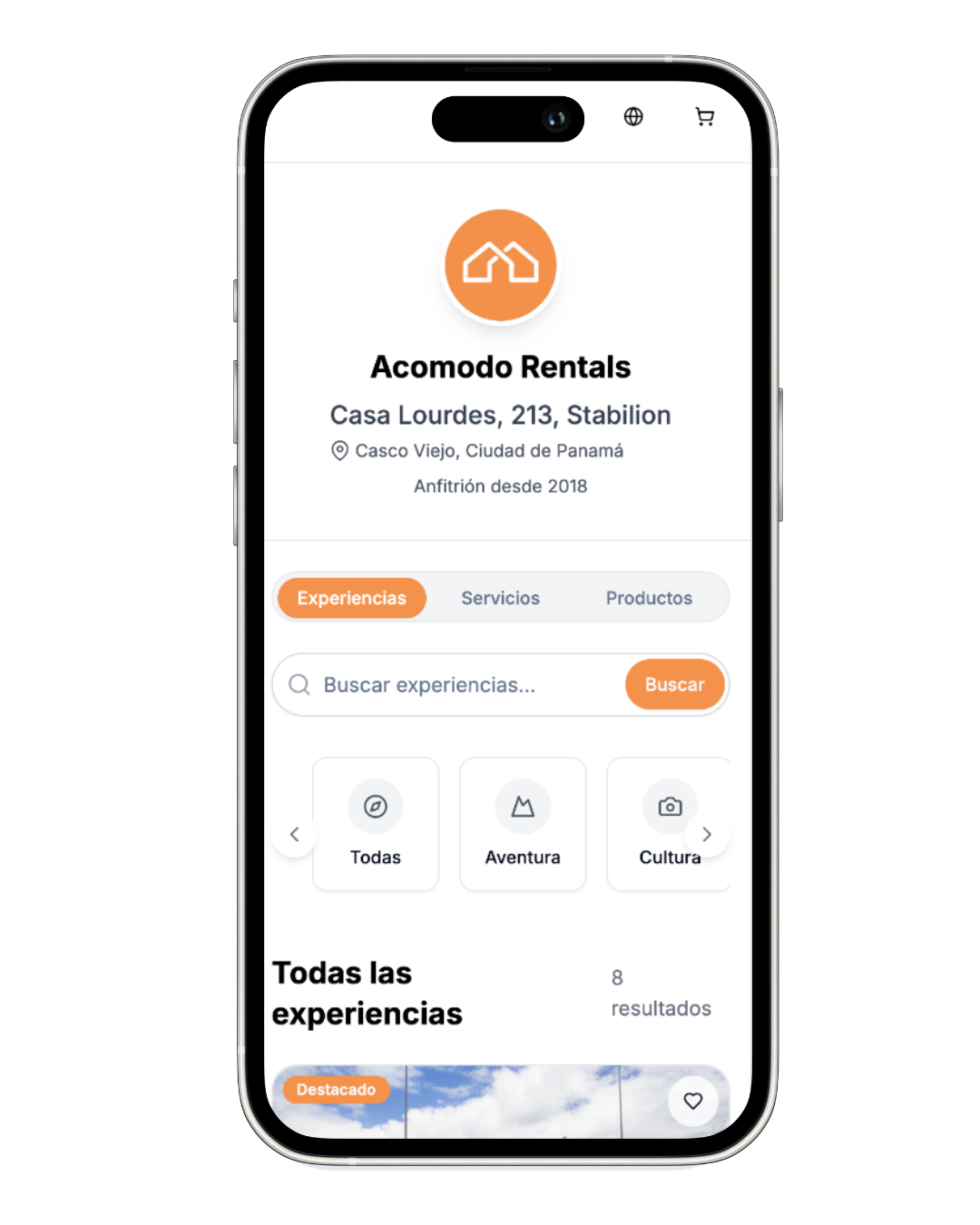 Ejemplo de interfaz de usuario personalizable con la marca del anfitrión
